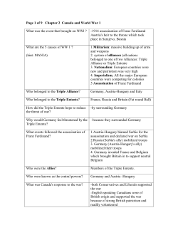 Page 1 of 9 Chapter 2 Canada and World War 1 What was the event