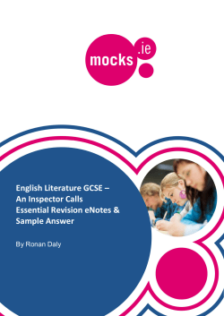 English Literature GCSE – An Inspector Calls Essential Revision