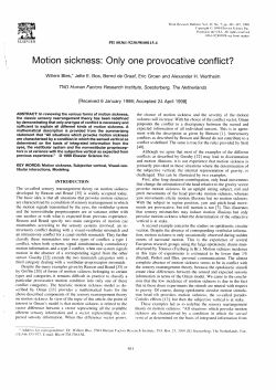 Motion sickness: Only one provocative conflict?