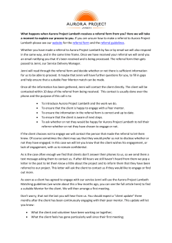 to find out. - Aurora Project Lambeth