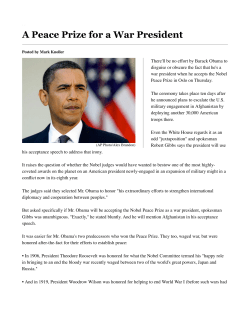 A Peace Prize for a War President -