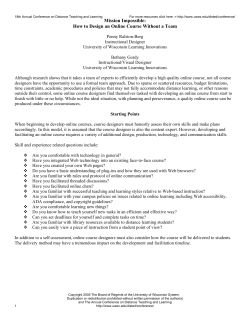 Mission Impossible: - University of Wisconsin