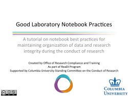 Good Laboratory Notebook Practices