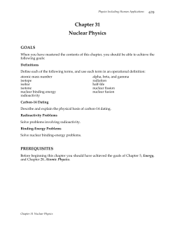 Chapter 31 Nuclear Physics
