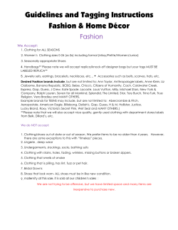 Guidelines and Tagging Instructions Fashion