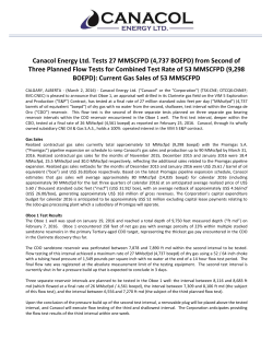 from Second of Three Planned Flow Tests for Combined Test Rate