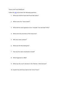 1. What year did the Yazoo land fraud take place?