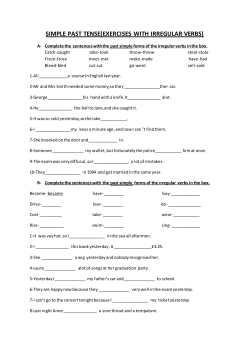 SIMPLE PAST TENSE(EXERCISES WITH IRREGULAR VERBS)