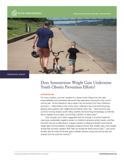 Does Summertime Weight Gain Undermine Youth Obesity