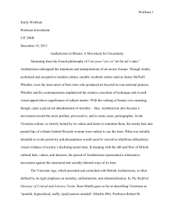 Aestheticism Research Paper