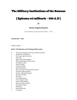 The Military Institutions of the Romans [ Epitoma rei militaris
