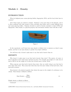 Module 4 &ndash; Density