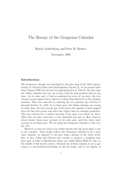 The Beauty of the Gregorian Calendar