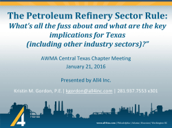 The Petroleum Refinery Sector Rule