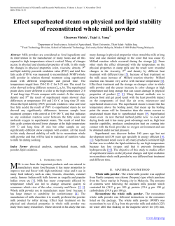 Effect superheated steam on physical and lipid stability of