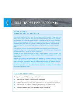 6 SOLE TRADER FINAL ACCOUNTS