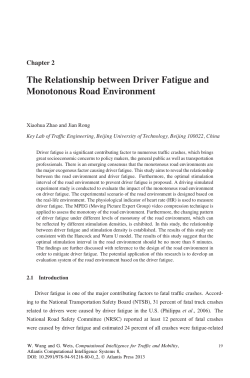 The Relationship between Driver Fatigue and Monotonous Road