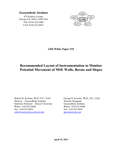 Monitor MSE Walls, Berms and Slopes