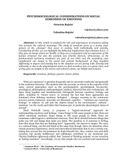 psychosociological considerations on social dimension of emotions