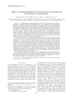 above- and belowground interactions are mediated by nutrient