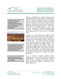 Statement of Qualifications &ndash; Design of Final Landforms for Mine