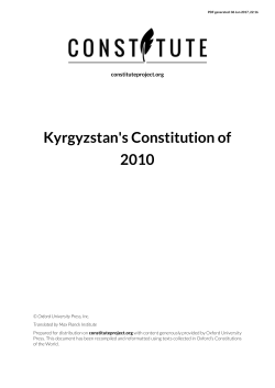 Kyrgyzstan`s Constitution of 2010