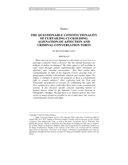 Alienation-of Affection and Criminal-Conversation Torts