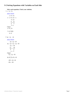 5-2 Solving Equations with Variables on Each Side