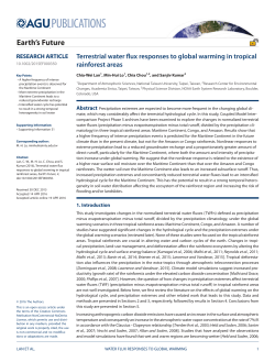 Terrestrial water flux responses to global warming in tropical