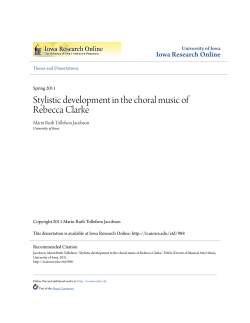 Stylistic development in the choral music of Rebecca Clarke
