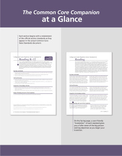 The Common Core Companion At a Glance