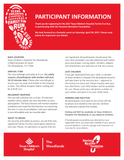 Race Day Information - Texas Children`s Hospital
