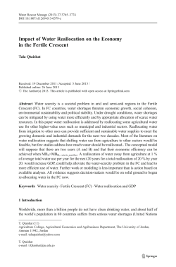 Impact of Water Reallocation on the Economy in the Fertile Crescent
