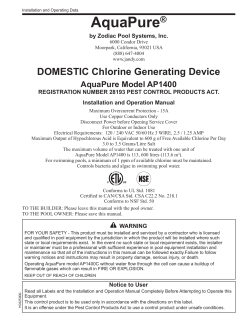 AquaPure - Zodiac Pool Systems Canada