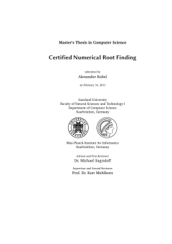 Certied Numerical Root Finding