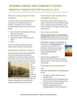 KRAEMER LIBRARY AND COMMUNITY CENTER BIMONTHLY