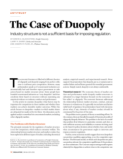 The Case of Duopoly