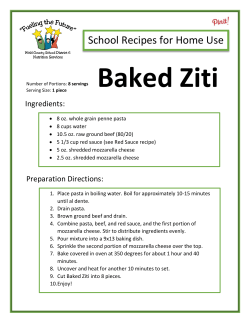 School Recipes for Home Use