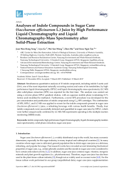 Analyses of Indole Compounds in Sugar Cane (Saccharum