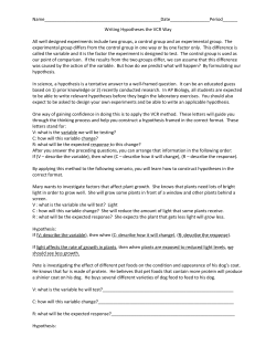 Writing Hypotheses the VCR Way