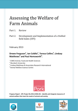 Assessing the Welfare of Farm Animals