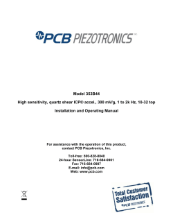 Model 353B44 High sensitivity, quartz shear ICP&reg; accel., 300 mV/g