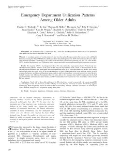 Emergency Department Utilization Patterns Among Older Adults
