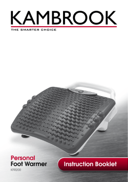 Instruction Booklet Personal Foot Warmer
