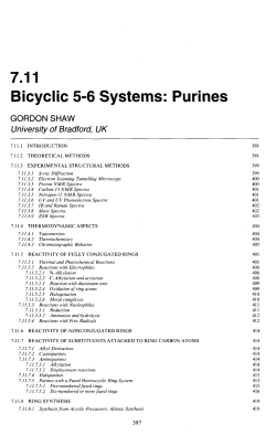 7.11 Bicyclic 5-6 Systems: Purines