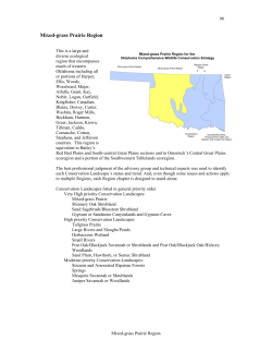 Mixed-grass Prairie Region - Oklahoma Department of Wildlife