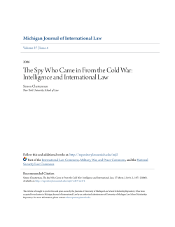 The Spy Who Came in From the Cold War: Intelligence and