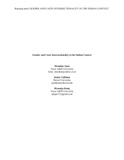 Gender and caste intersectionality in the Indian context