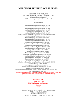MERCHANT SHIPPING ACT 57 OF 1951