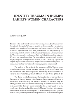 identity trauma in jhumpa lahiri`s women characters